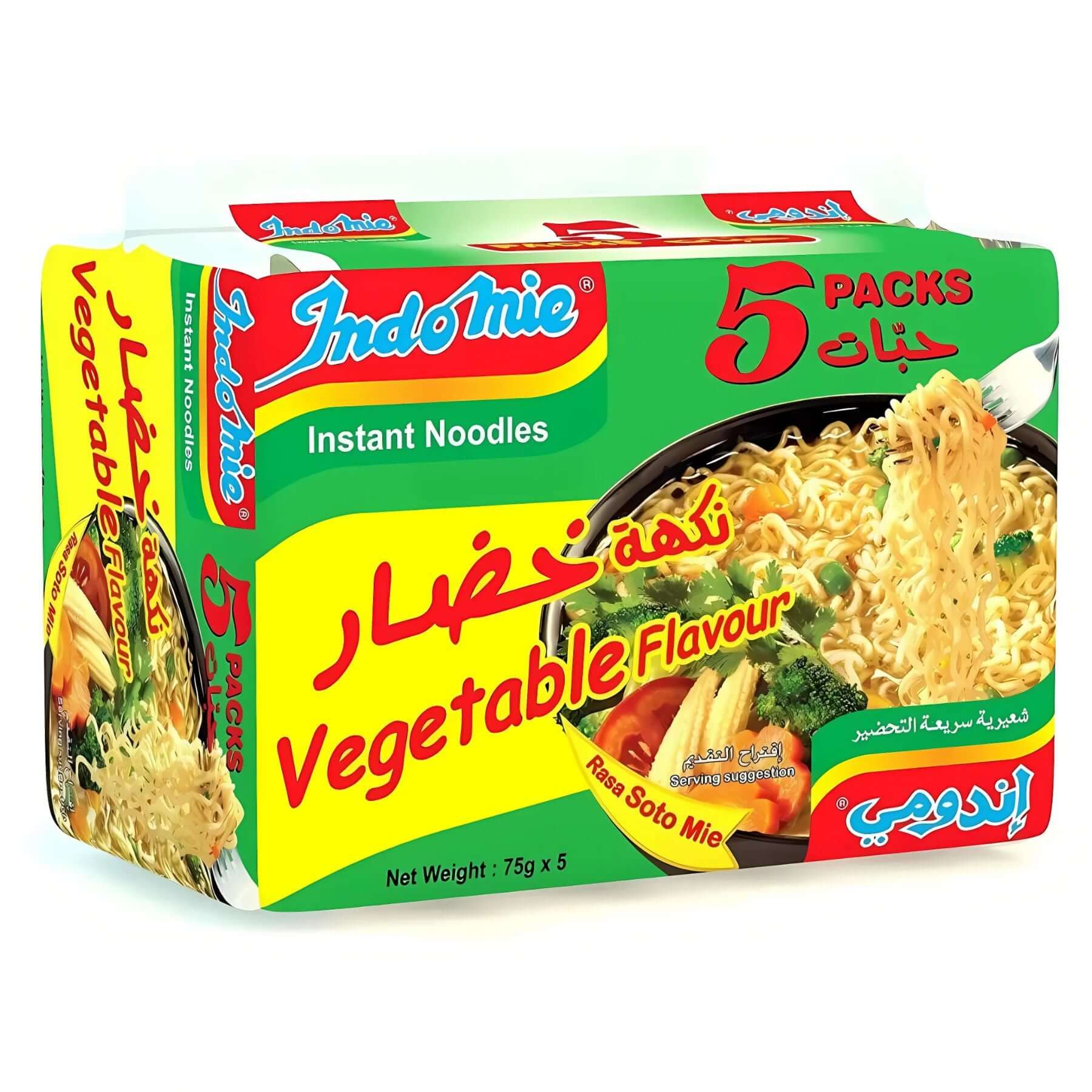 Greitai paruošiami makaronai (noodles) daržovių skonio (5*75g)